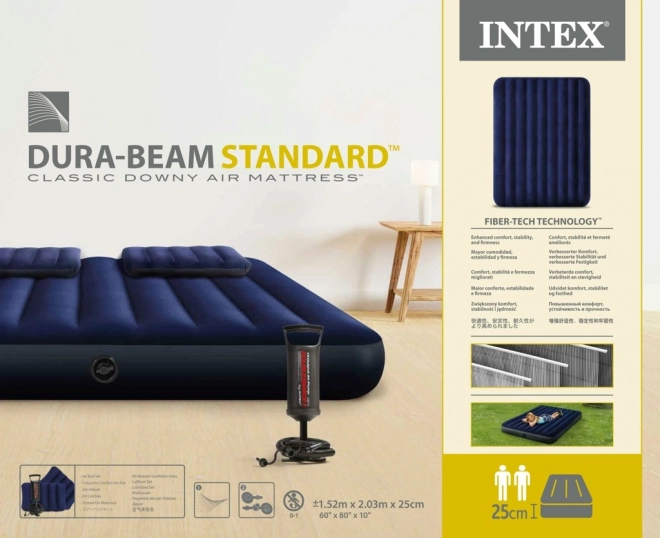 Oppustelig dobbeltseng madrass Velour INTEX