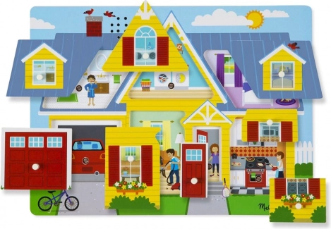 Lydpuslespil i træ – hus MELISSA & DOUG