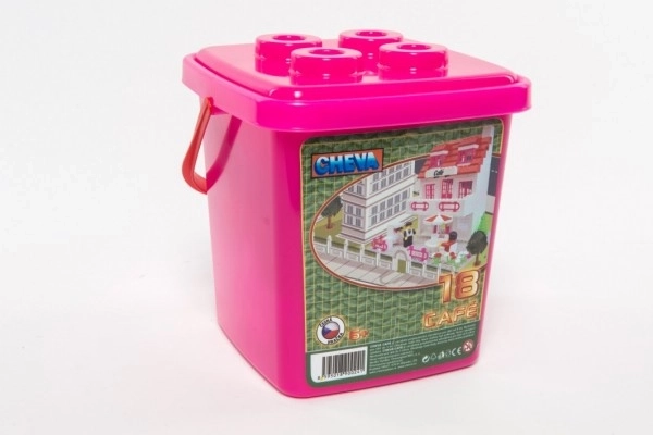 Byggesæt Cheva 18 Konditori plast 215stk i spand 17x22x17cm