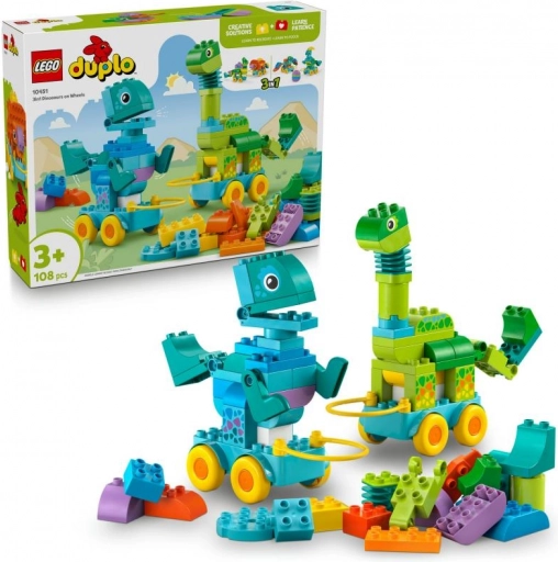 LEGO DUPLO byggesæt 3 i 1: Dinosaurer på hjul
