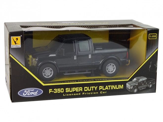 Sort Pickup Ford F-350 med Friktionsdrev 1:28