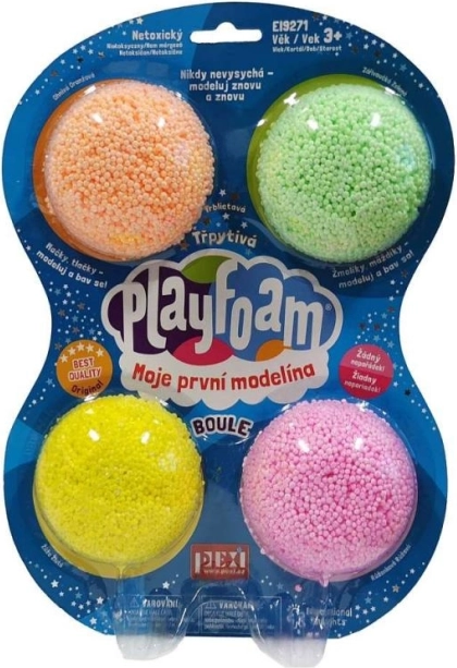 PlayFoam Boule glitr-sæt med 4 farver – ikke-smattende modellervoks