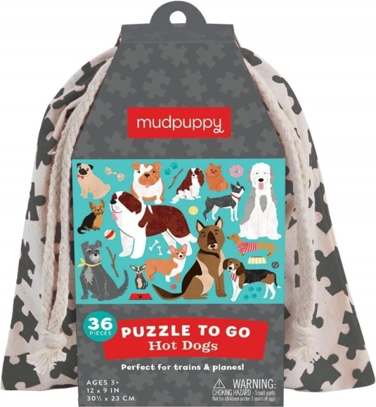 Puslespil Hunde i Stofpose 36 Brikker