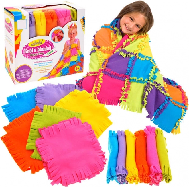 Kreativt DIY-sæt patchwork-fleecetæppe til børn