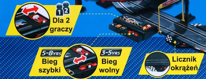 Børne racerbanesæt med loops og belysning