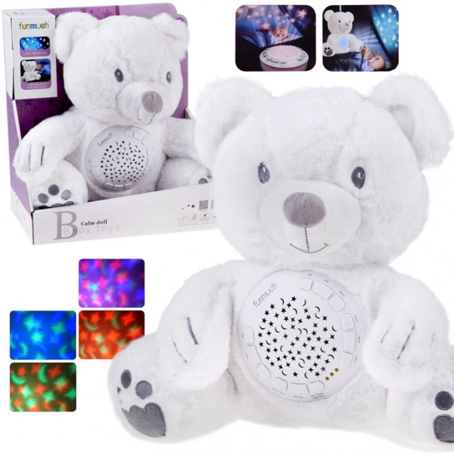 Plys bamse med melodier og projektor
