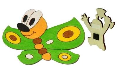 DoDo Træ dekoration magnet sommerfugl grøn