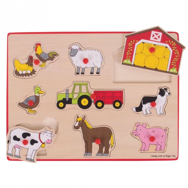 Indsættende puslespil Bondegård Bigjigs Toys