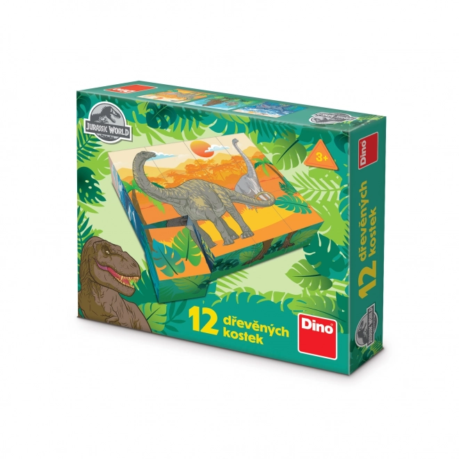 Kubus klodser Jurassic World træ 12 stk i æske 22x18x4cm