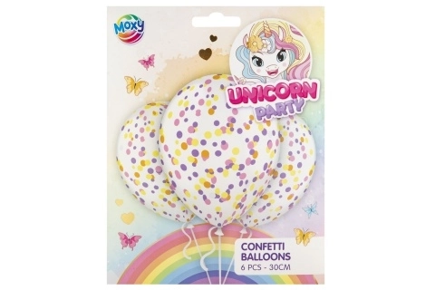 Konfetti balloner 30 cm 6 stk