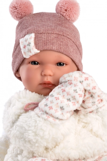 Llorens 63576 NEW BORN HOLČIČKA - realistisk dukke baby med helvinylkrop - 35 cm