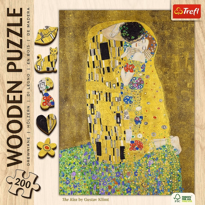 Træpuslespil Gustav Klimt - Kysset 200 brikker