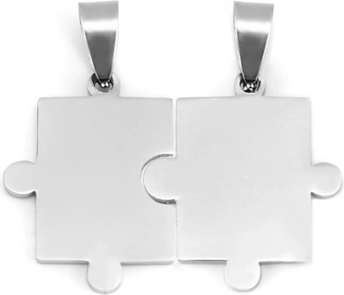 Stål partners vedhæng Puzzle – glatte, 2 stk.