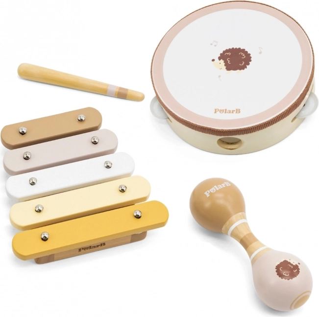 Viga POLARB børnesæt med musikinstrumenter – pindsvin