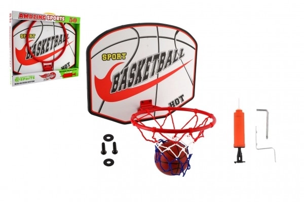 Basketballsæt med træplade og bold