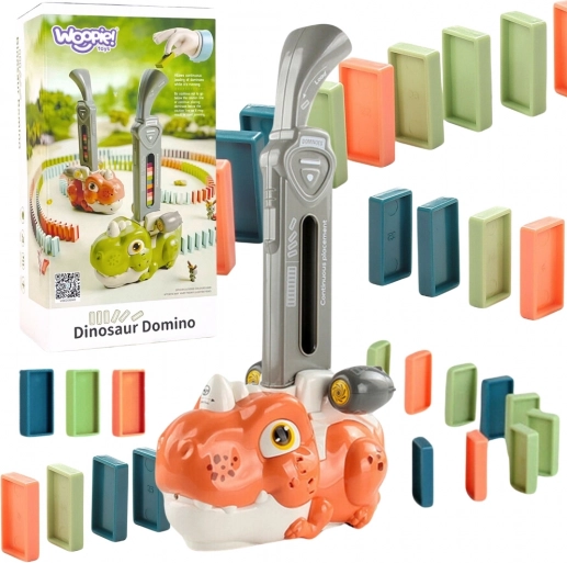 Farverigt dinosaur-tog til domino Woopie - 3 stk.