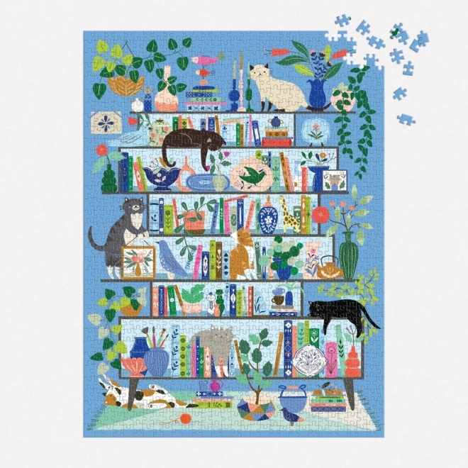 Galison Puzzle Kattebibliotek 1000 brikker
