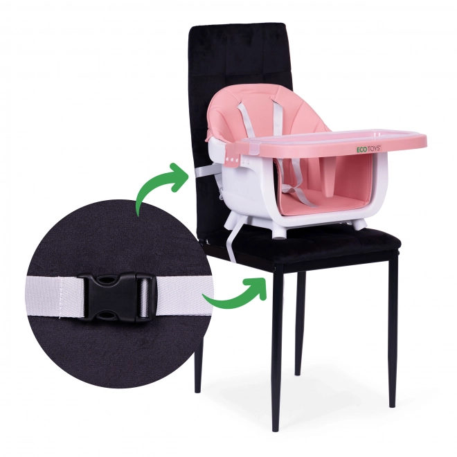 Børnemadestol 2i1 lyserød ECOTOYS