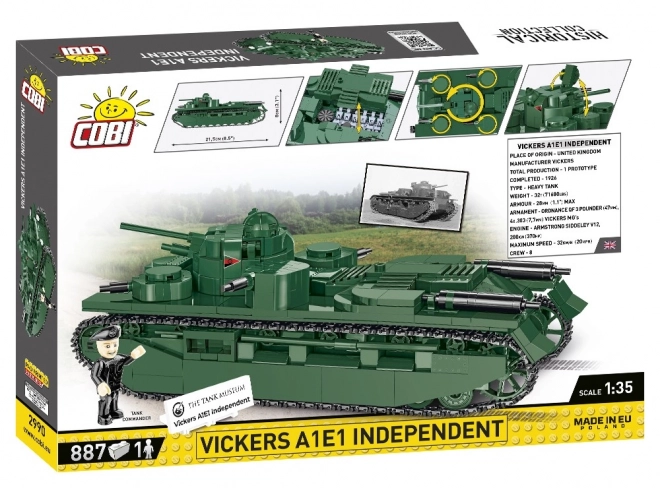 Konstruktionssæt Tank Vickers A1E1 Uafhængig