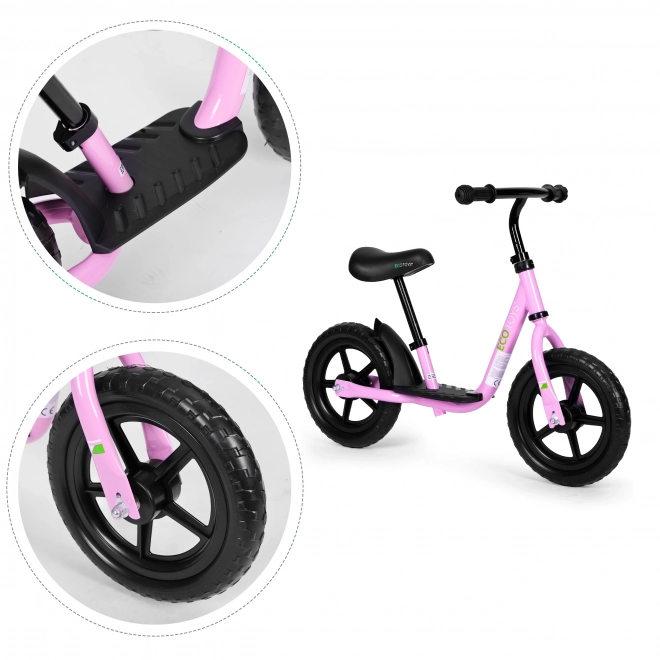 ECOTOYS Børneløbecykel med platform lyserød