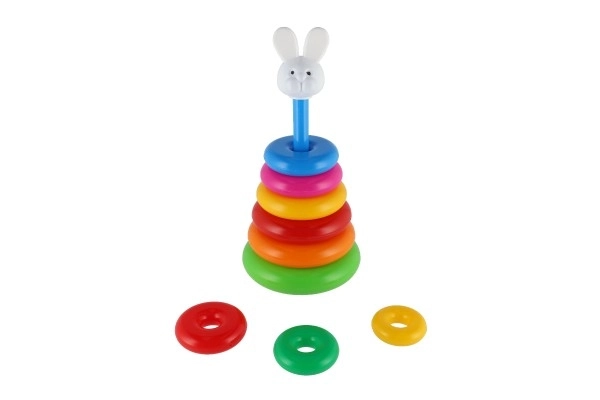 Stabelpyramide med ringe plast 28 cm ass. 2 typer i net 12m+