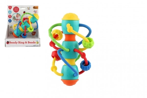 Rangle/bidering spiral med kugler plastik 16x10cm i æske 17x20x10cm 6m+