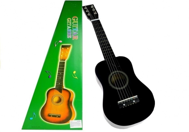 Klassisk træguitar med plektren sort 60 cm