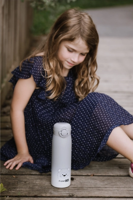 FreeON børns rustfri termoflaske 480 ml - Grå