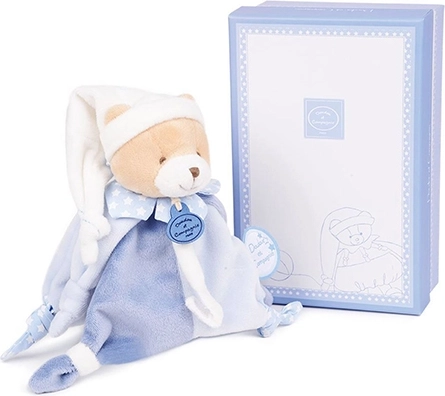 Doudou gavesæt - Bamse med sutteholder 17 cm