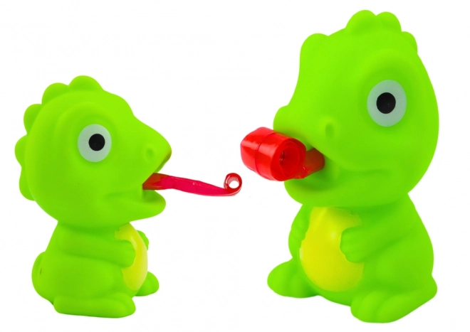 Gummi dinosaur med bevægelig tunge grøn 8 cm