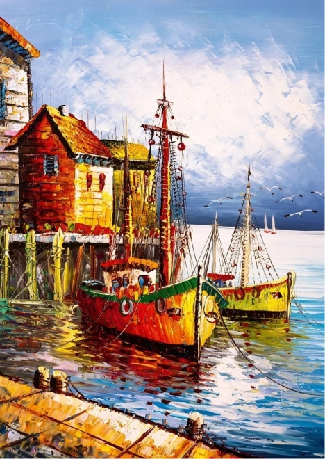 Puslespil ART PUZZLE orange havn 500 brikker