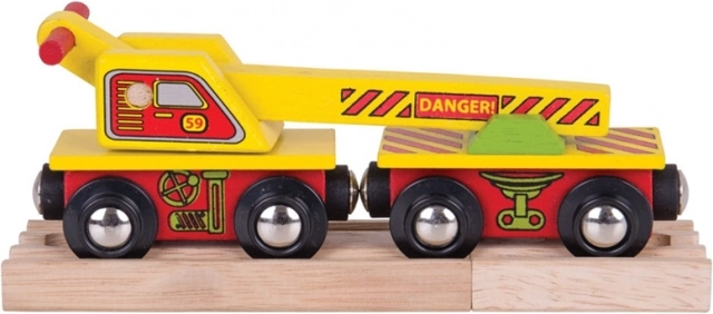 Trævogn med kran BIGJIGS RAIL