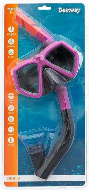 Rosa dykker sæt med maske og snorkel