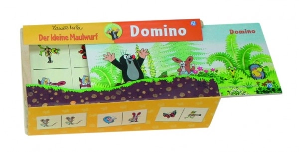 Domino Krtek træ brætspil 28 brikker i træ kasse 18x11x5cm