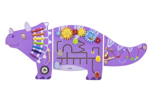 Træ sanse- og aktivitetsvæg i triceratops-form fra Viga Toys