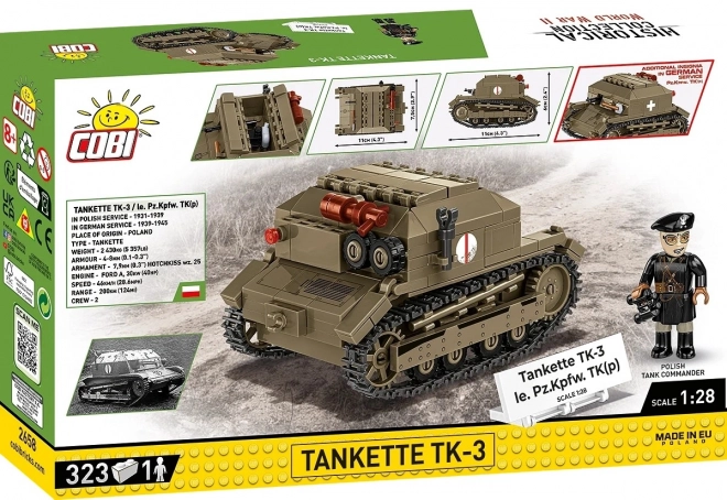 Tankmodel TK-3 til byggesæt, 323 dele