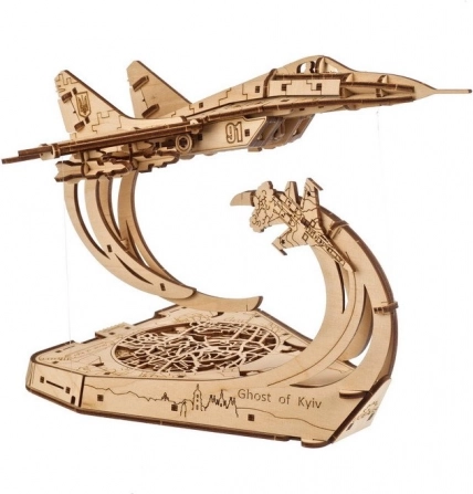 Ugears 3D træmodel af flyet Ghost of Kyiv (MiG‑29) 1:72