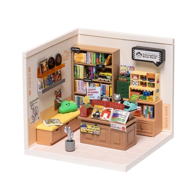 RoboTime miniature dollhouse Fascinerende boghandel