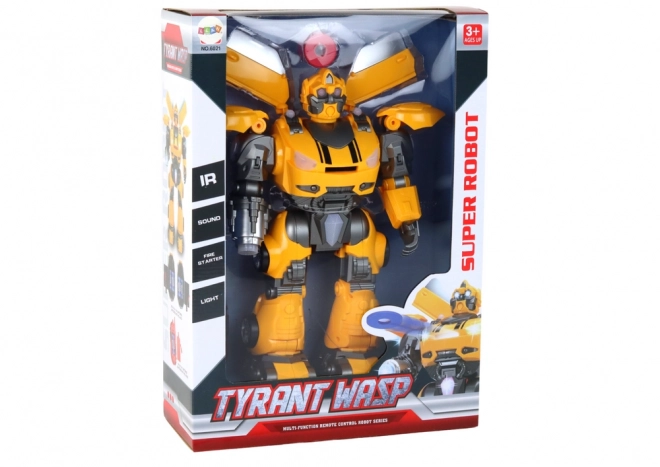 Stor fjernstyret robot R/C gul lydlys