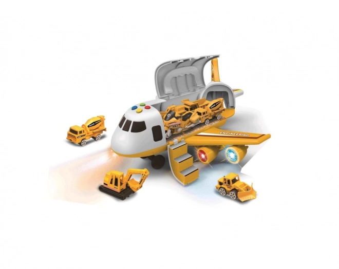 Transportfly med lastrum + 3 biler 1:64