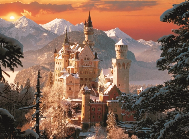 Puslespil Vinter Neuschwanstein Slot 3000 brikker Trefl
