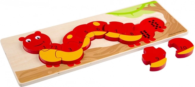 Tællepuslespil larve BIGJIGS TOYS