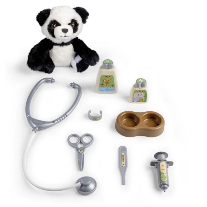 Dyrlægevogn med panda og transportboks 2i1