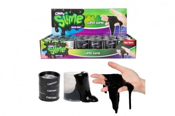 Slime - stof i tønde 5cm sort 24stk i boks