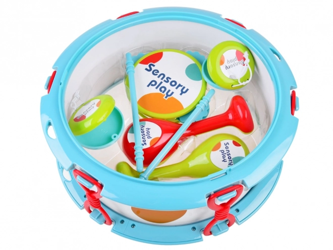 Sæt af musikinstrumenter tromme maracas
