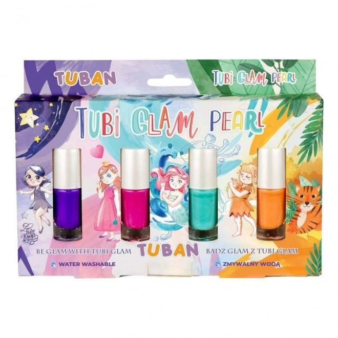 Sæt med 4 Tubi Glam Lakker - perle