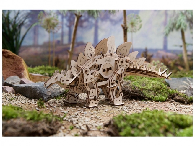 Træmekanisk puslespil stegosaurus