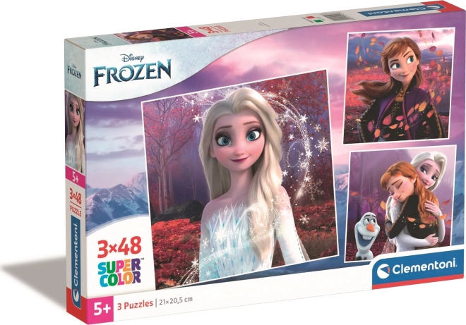 Puslespil 3×48 brikker DISNEY FROZEN – sæt med kvadratiske puslespil