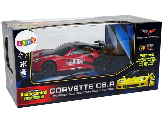 Sportsvogn R/C 1:24 Corvette C6.R rød med belysning