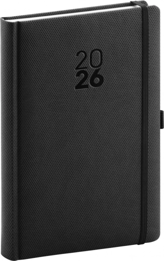 Daglig Dagbog Diamante 2026 sort 15 x 21 cm